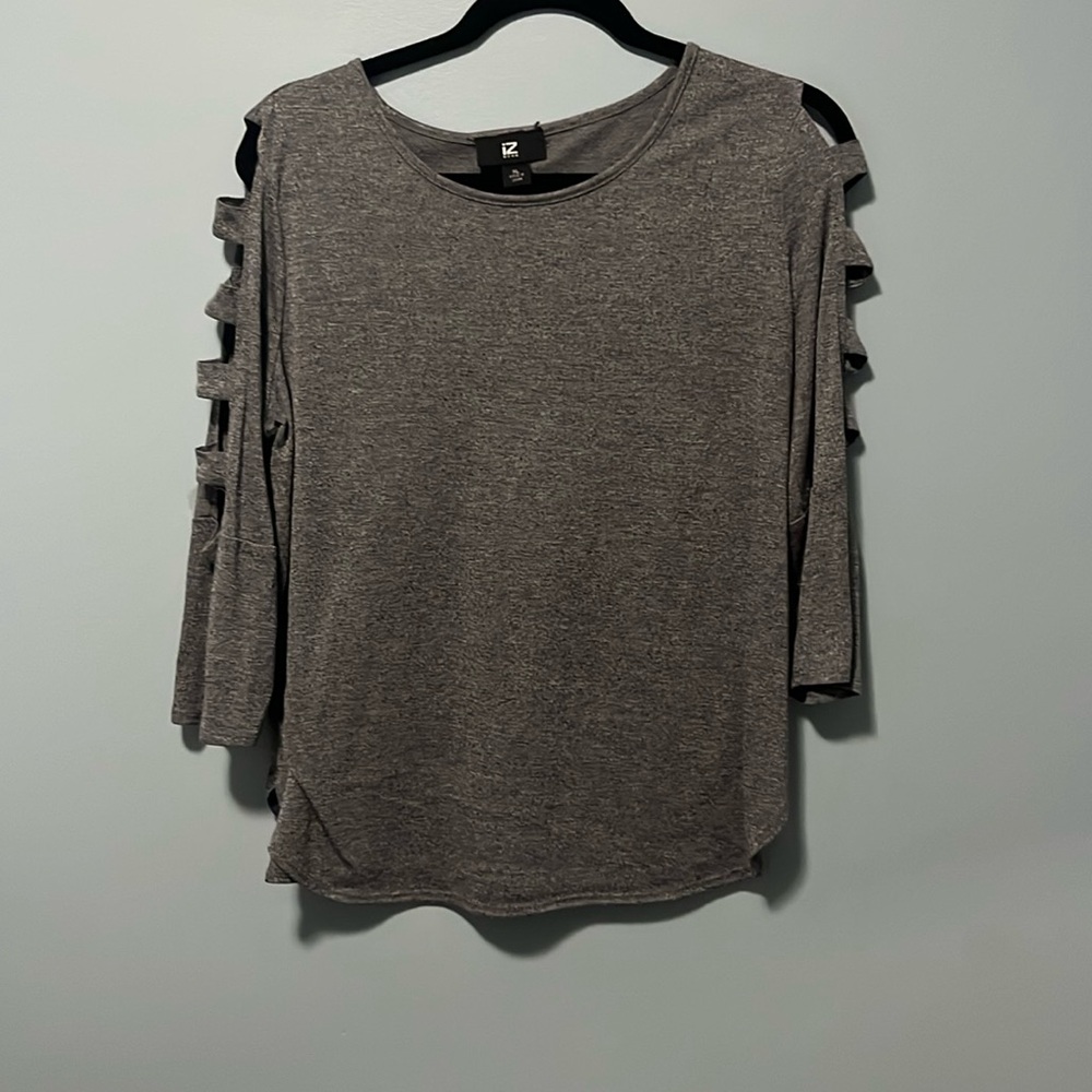 Girls long sleeve tee with sleeve cutouts